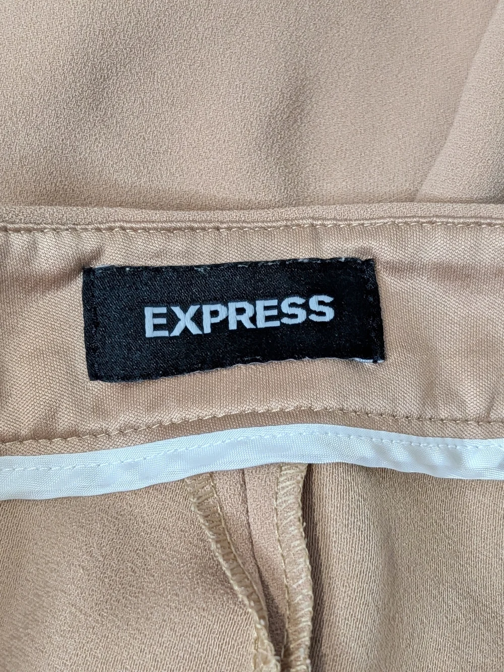 Express Shortie Extreme High Rise Pleated Tailored Shorts Tan Size 2